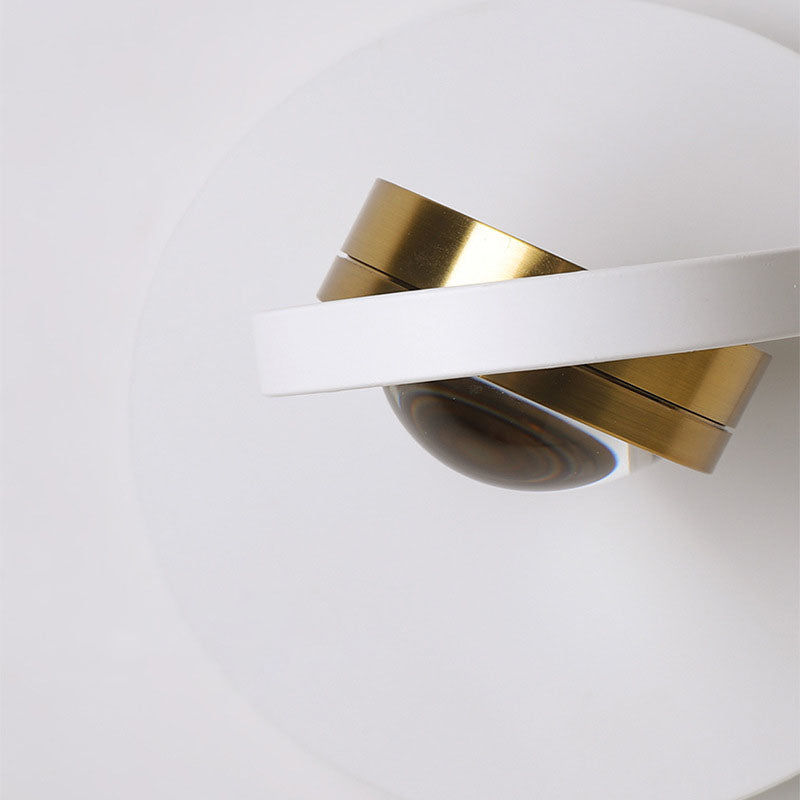 Moderne minimalistische runde Rechteck Eisen Aluminium drehbare LED Wandleuchte Lampe für Schlafzimmer 