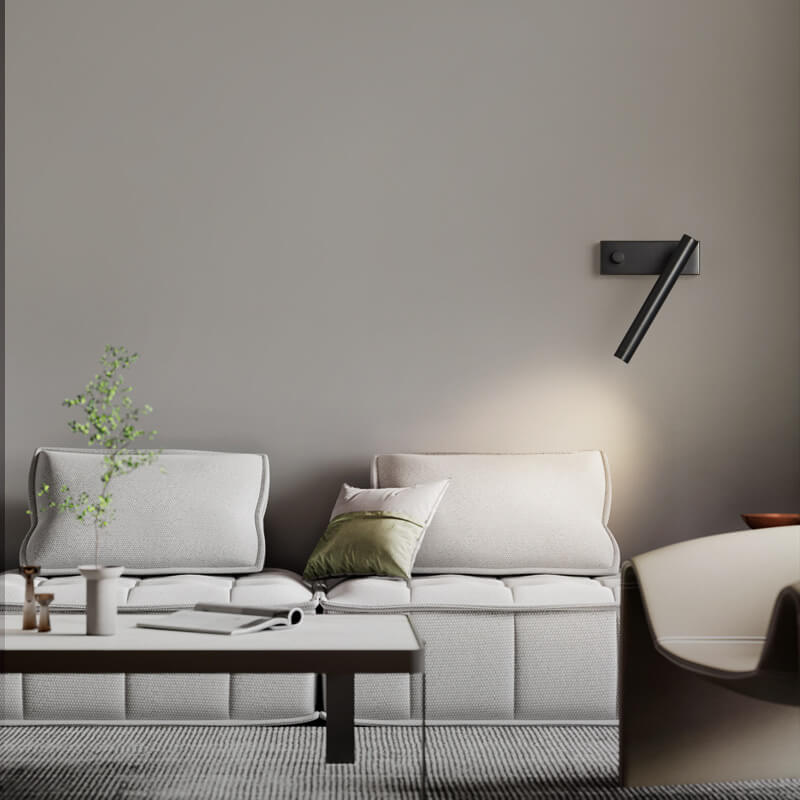 Applique Murale LED en Laiton Plein Rotative en Cylindre de Luxe Nordique 