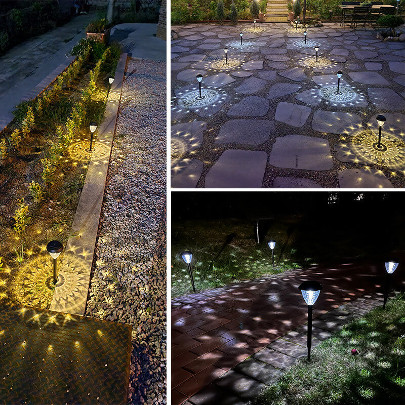 Luz LED para Paisaje Exterior con Inserto de Suelo de Plástico en Forma de Cono Impermeable Solar 