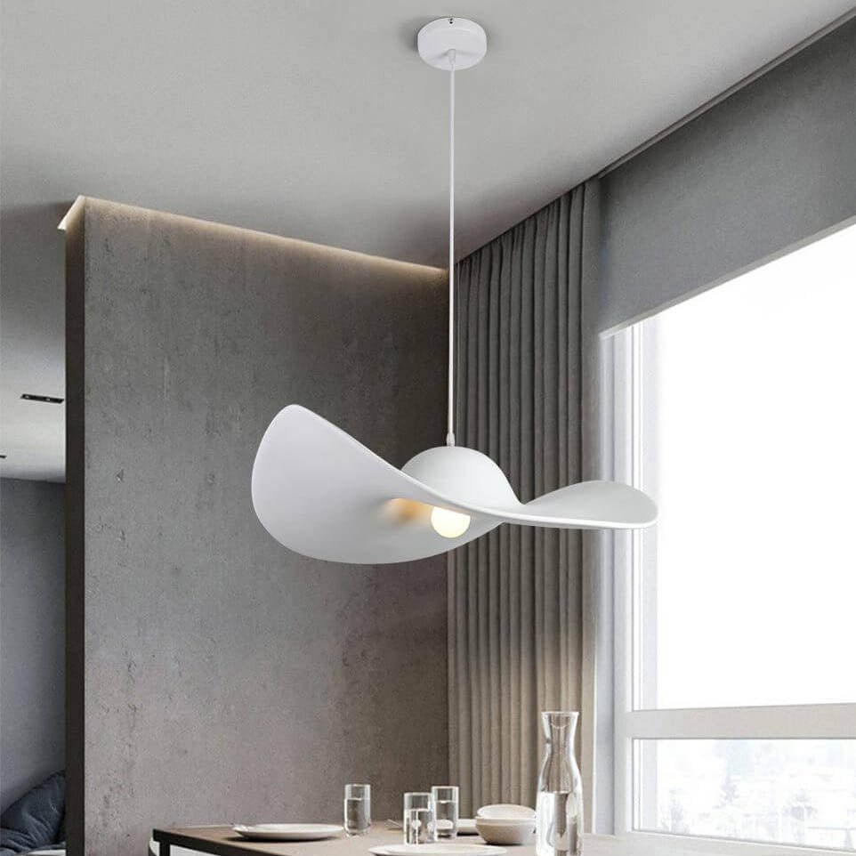 Contemporary Nordic Hat Design Resin 1-Light Pendant Light For Living Room
