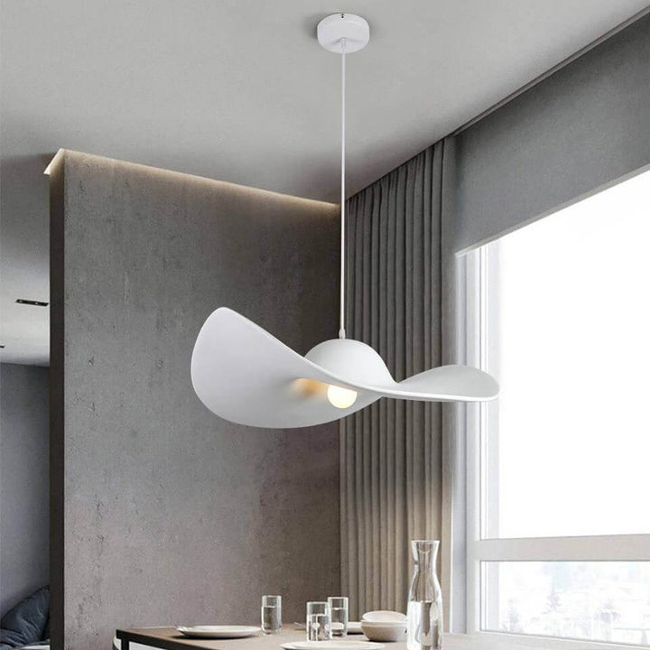 Contemporary Nordic Hat Design Resin 1-Light Pendant Light For Living Room