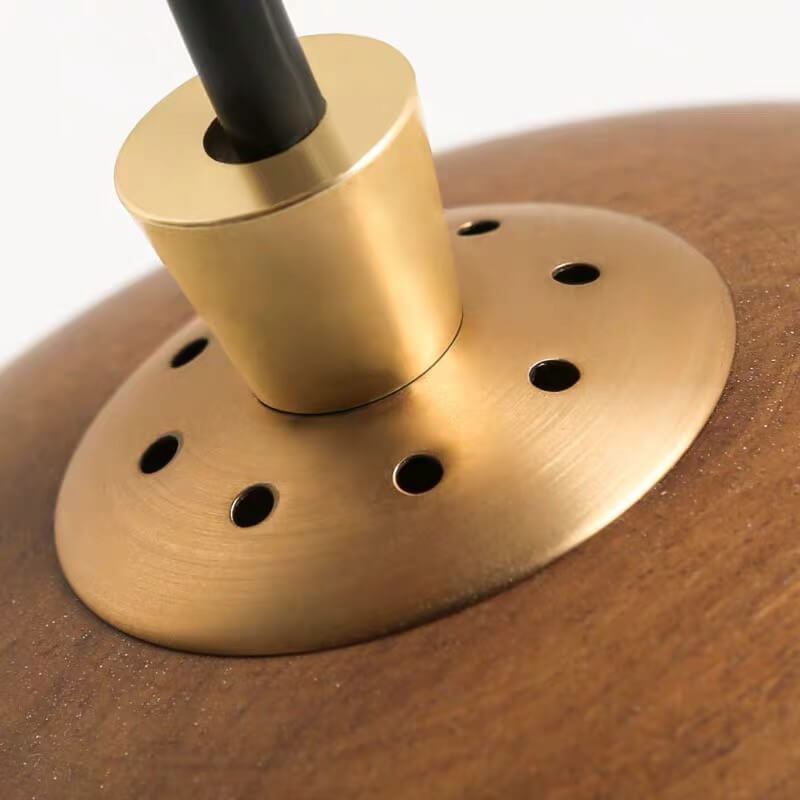 Nordic Minimalist Solid Wood Dome Glass Lampshade LED Pendant Light