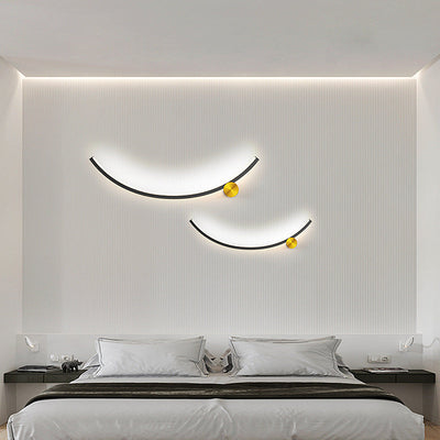 Moderne minimalistische Arc Aluminium Streifen Acryl LED Wandleuchte Lampe für Wohnzimmer 