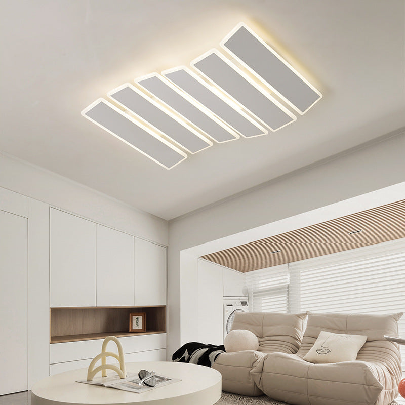 Zeitgenössische Einfachheit Acryl gestreifte Fischgrätenform LED Unterputz Deckenleuchte für Wohnzimmer 