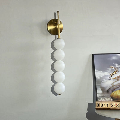 Lámpara de Aplique de Pared de Bola de Vidrio de Hierro de Simplicidad Moderna 3/5/7 Luces Para Sala de Estar 