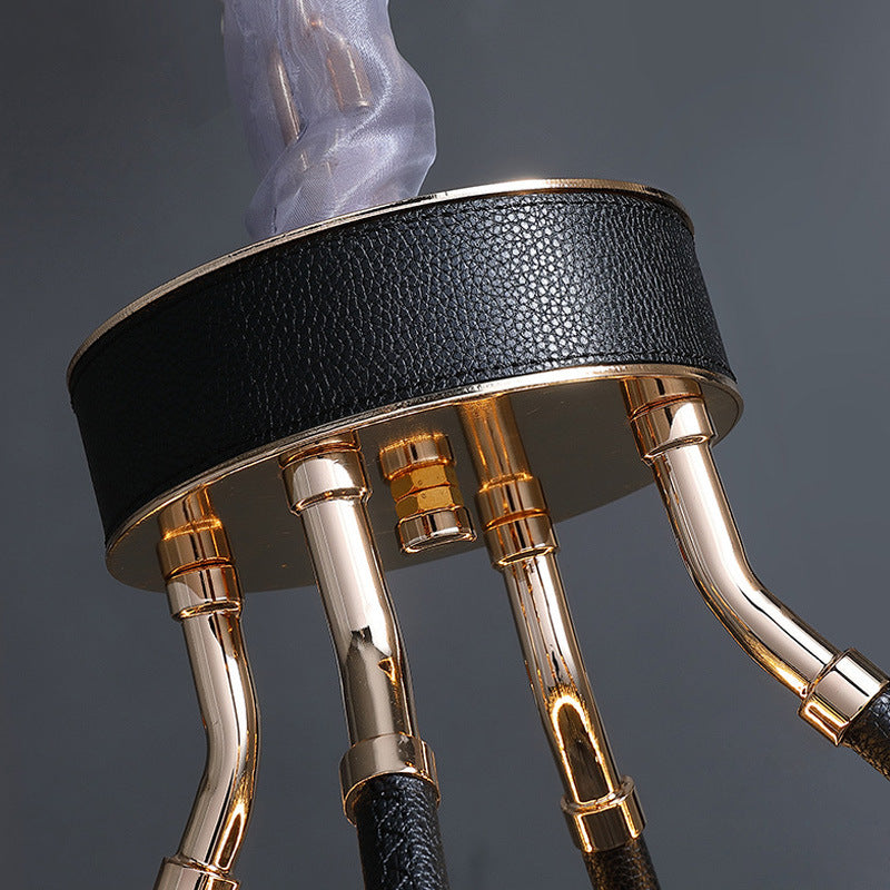 Lustre Cylindrique Moderne en Fer Rond avec Cristaux 6/8 Lumières pour Salon 