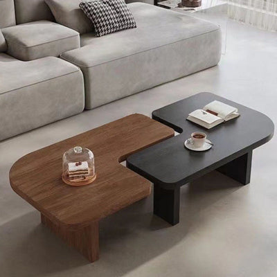 Mesa Auxiliar Rectangular Tradicional Japonesa de Pino de 1 Nivel para Sala de Estar 
