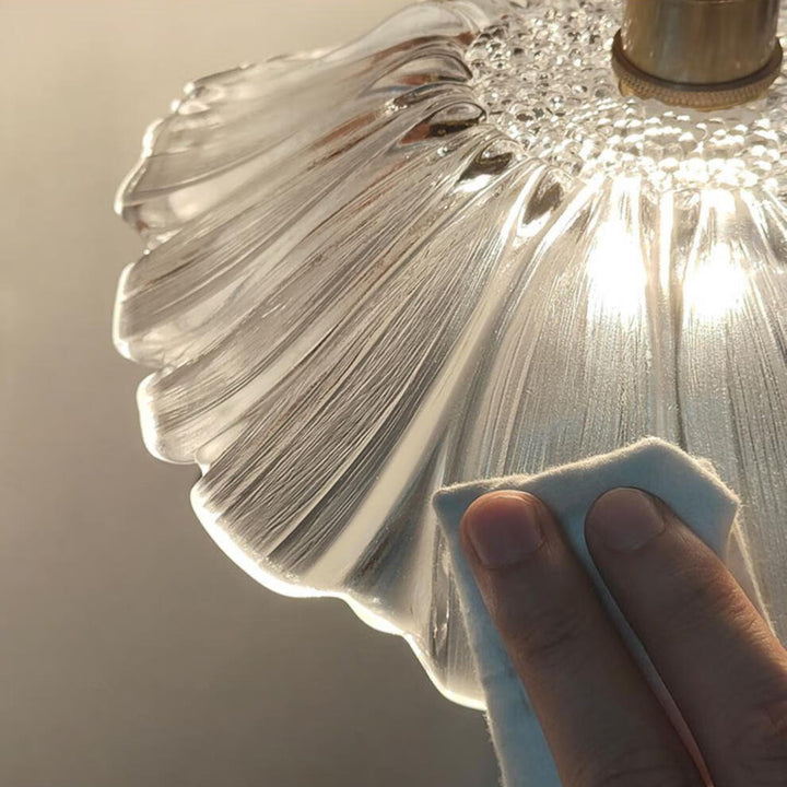 Luz de techo semiempotrada contemporánea de lujo con flor de cobre y vidrio de 1 luz para pasillo 