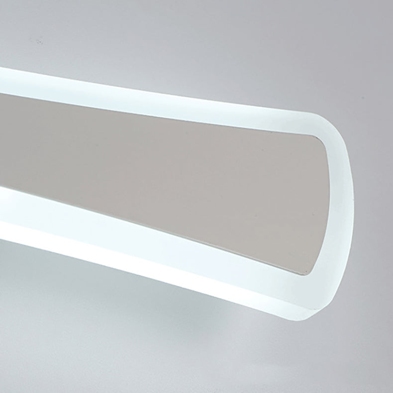 Lampe murale contemporaine scandinave en acrylique LED avec rectangle à longue courbe pour miroir, pour salle de bain 