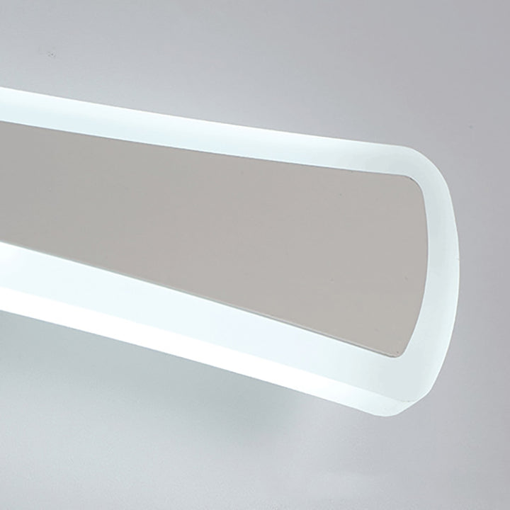 Lampe murale contemporaine scandinave en acrylique LED avec rectangle à longue courbe pour miroir, pour salle de bain 