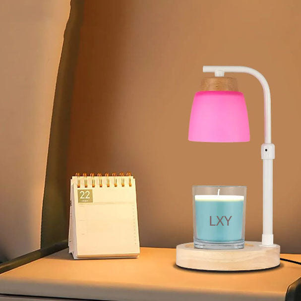 Lámpara de mesa de cera derretida de 1 luz de cilindro de madera maciza minimalista moderna 