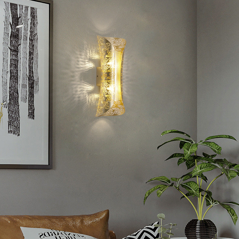 Lámpara Aplique de Pared de 2 Luces de Tubo Largo de Acero Inoxidable Vintage Tradicional para Dormitorio 