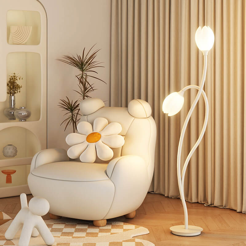 Moderner minimalistischer Stehlampe aus Schmiedeeisen mit 2 Lichtern 