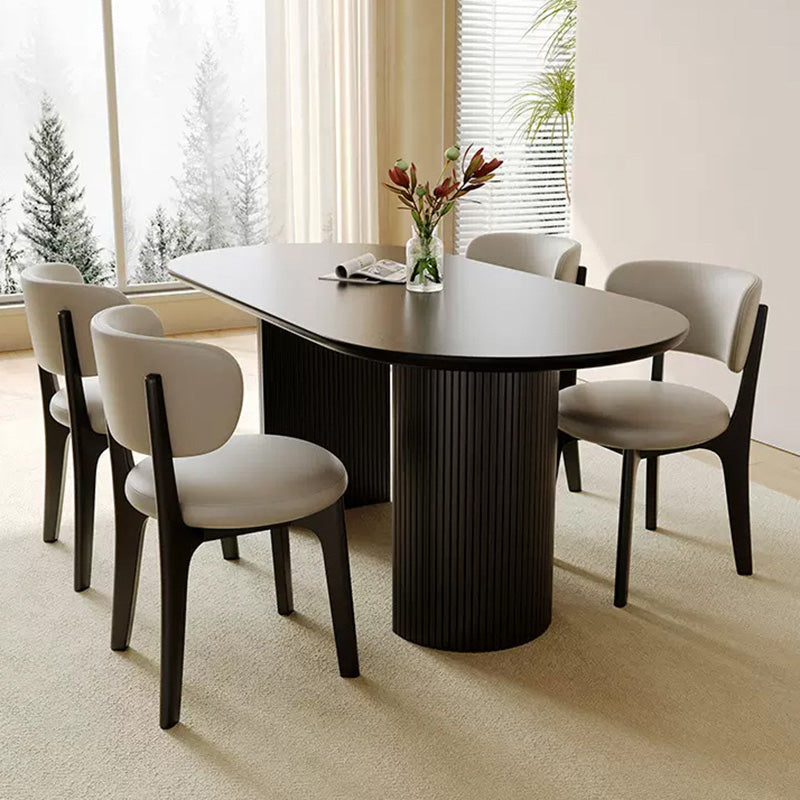 Silla de comedor sin brazos contemporánea de simplicidad redonda con respaldo de marco de madera de terciopelo suave para comedor 