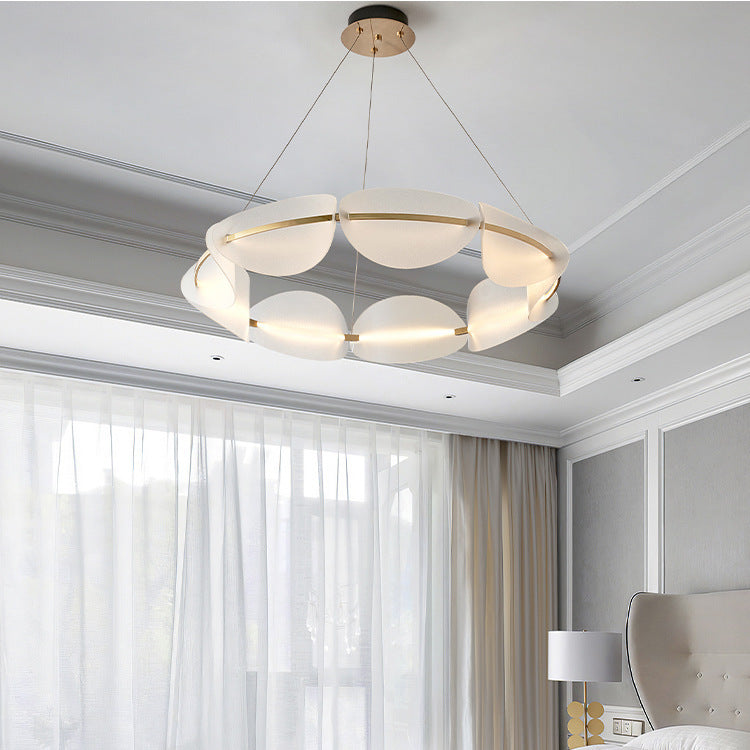 Lustre LED en fer acrylique rond minimaliste moderne pour chambre 