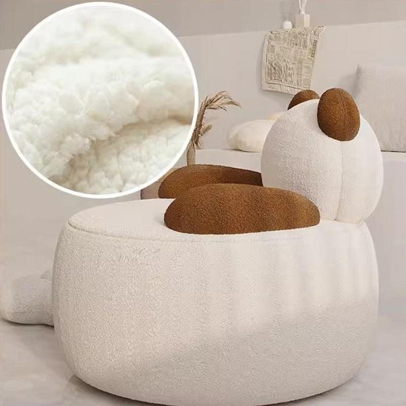 Coussin Rond Ours Créatif Contemporain en Laine d&