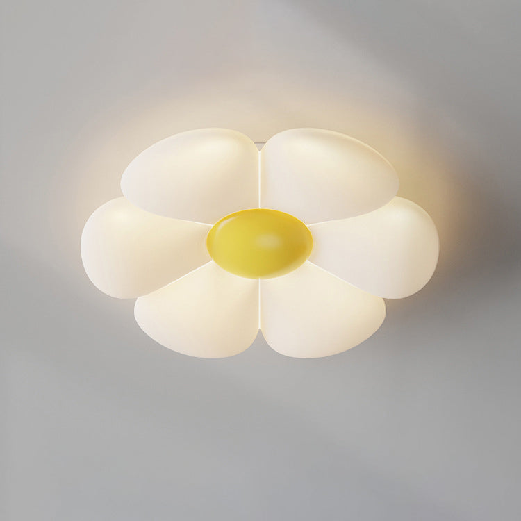 Luz de techo LED empotrada de hierro PE con diseño de flor de margarita creativa contemporánea para dormitorio 