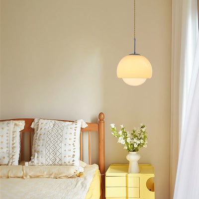 Moderne minimalistische runde Kugel Glas Eisen 1-Licht Pendelleuchte für Wohnzimmer 