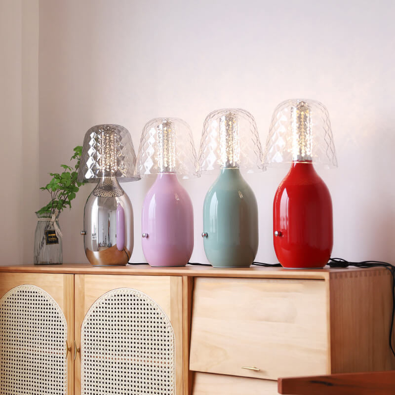 Nordic Vintage Candy Glass Iron Base LED Touch Table Lamp