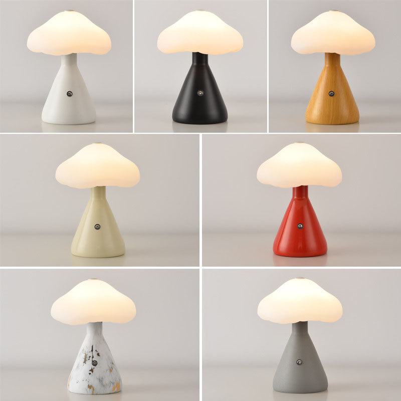 Contemporary Scandinavian Creative Mushroom Cloud Acrylic Hardware Touch LED Table Lamp For Bedroom