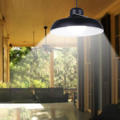 Solar Power Simple Dome Remote Control LED Outdoor Waterproof Hanging Light