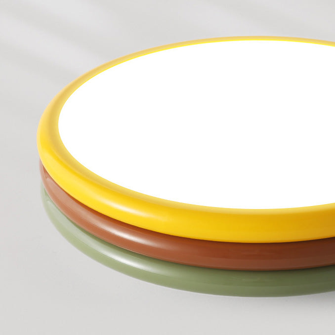 Zeitgenössische kreative Eisen Acryl Runde Hamburger LED Unterputz Deckenleuchte für Schlafzimmer 