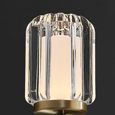 Modern Luxury Iron Finish Frame Cylinder LED Wall Sconce Lamp For Bedroom