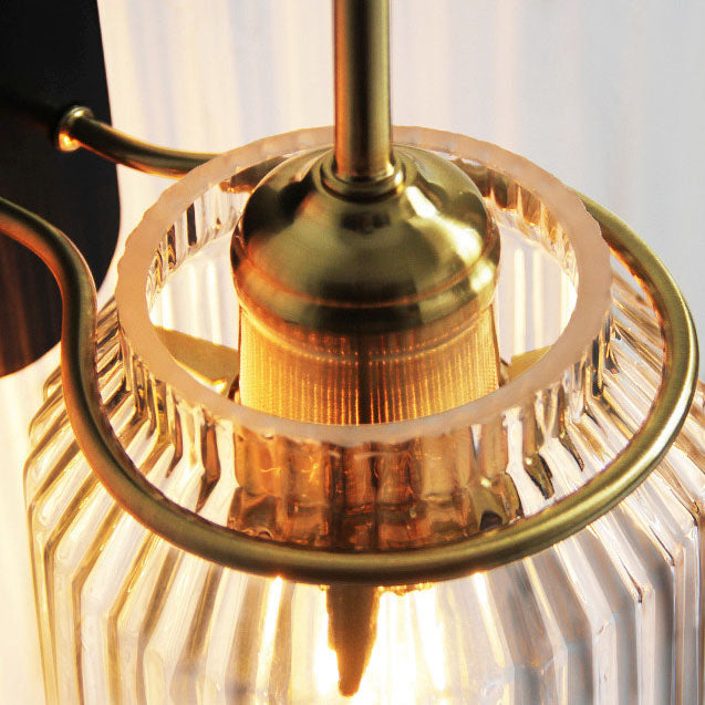Cilindro de Lujo Moderno de Hierro y Vidrio con 1 Luz para Dormitorio 