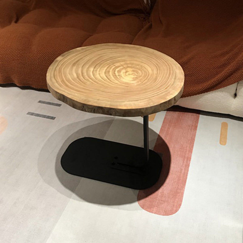 Traditioneller japanischer runder Jahresring-Holz-Eisentisch für das Wohnzimmer 
