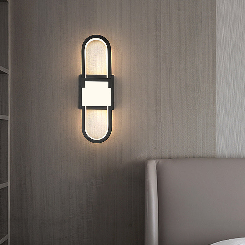 Applique Murale LED Ovale Rectangle Minimaliste Moderne en Fer et Aluminium Pour Chambre 