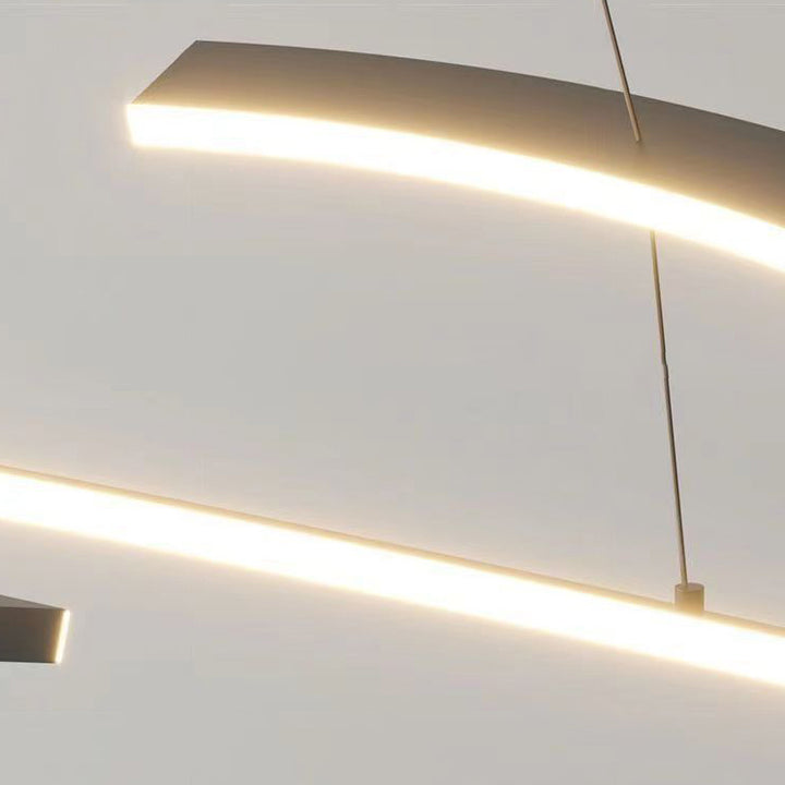 Lustre LED en bande courbée en aluminium et silicone minimaliste moderne pour salon 