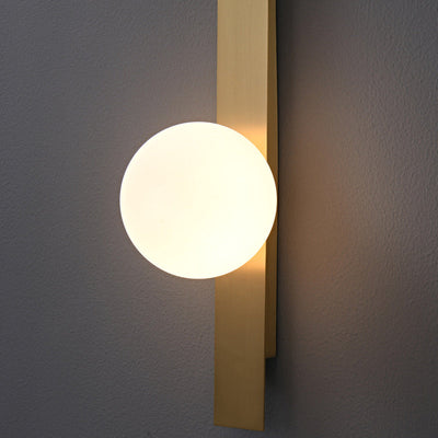 Moderne minimalistische Streifen Runde Ball Messing Glas LED Wandleuchte Lampe für Schlafzimmer 
