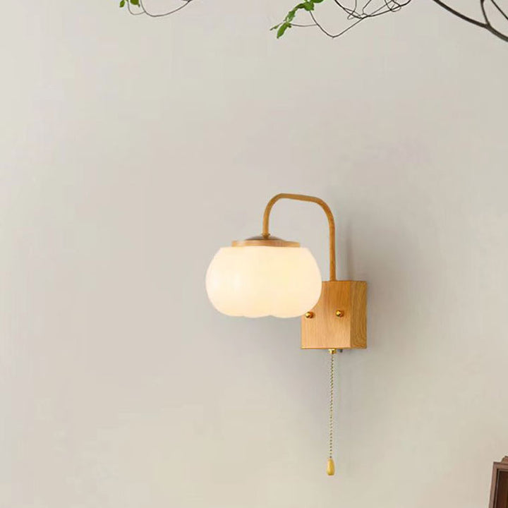 Applique murale 1 lumière style simple crème française en kapok brut 