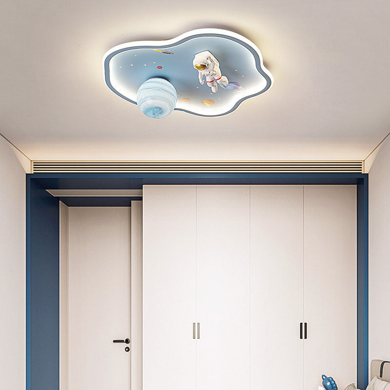 Plafonnier LED acrylique contemporain créatif dessin animé planète astronaute pour enfants pour salon 