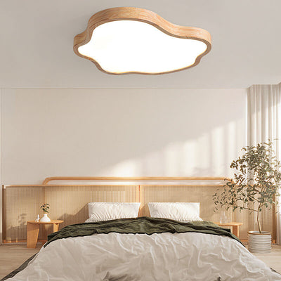 Japanese Modern Cloud Acrylic Log LED Flush Mount Ceiling Light