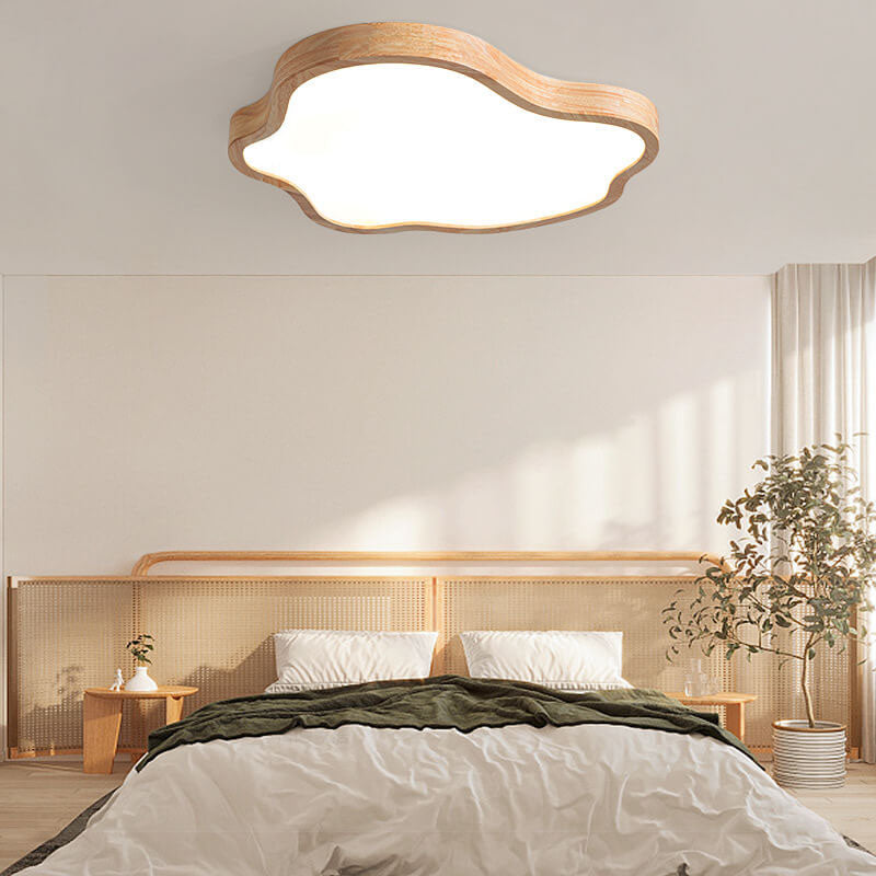 Japanese Modern Cloud Acrylic Log LED Flush Mount Ceiling Light