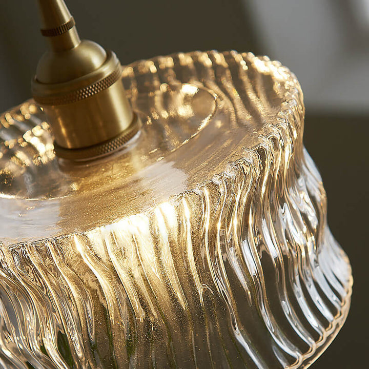 Moderne minimalistische Laterne geschnitztes Glas Kupfer 1-Licht Pendelleuchte 