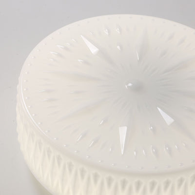 Plafonnier LED en verre gravé cylindrique de simplicité contemporaine pour salon 