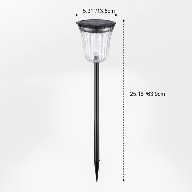 مصباح LED للحديقة بأرضية قابلة للإدخال مقاوم للماء شفاف أسود حديث للطاقة الشمسية 