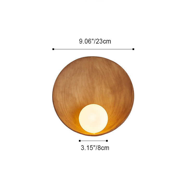 Modern Minimalist Round Iron Resin 1-Light Wall Sconce Lamp