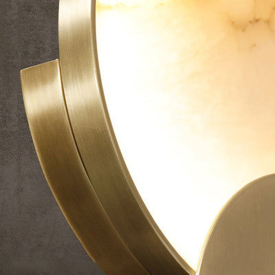 Applique murale LED ronde en marbre métal nordique contemporain pour chevet 