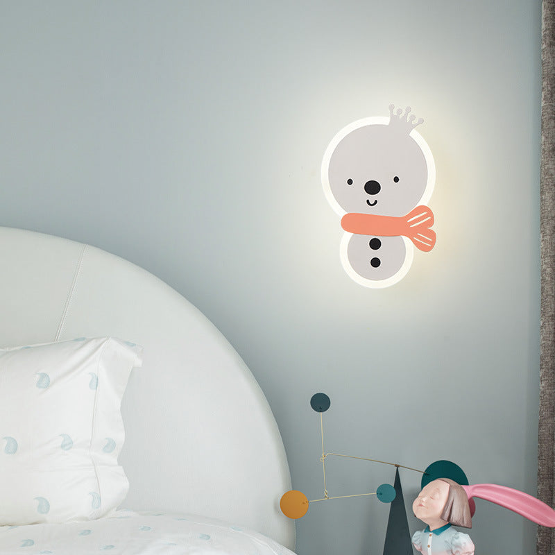 Applique murale LED en fer pour enfants avec astronaute de conte de fées en acrylique créatif contemporain pour chambre à coucher 