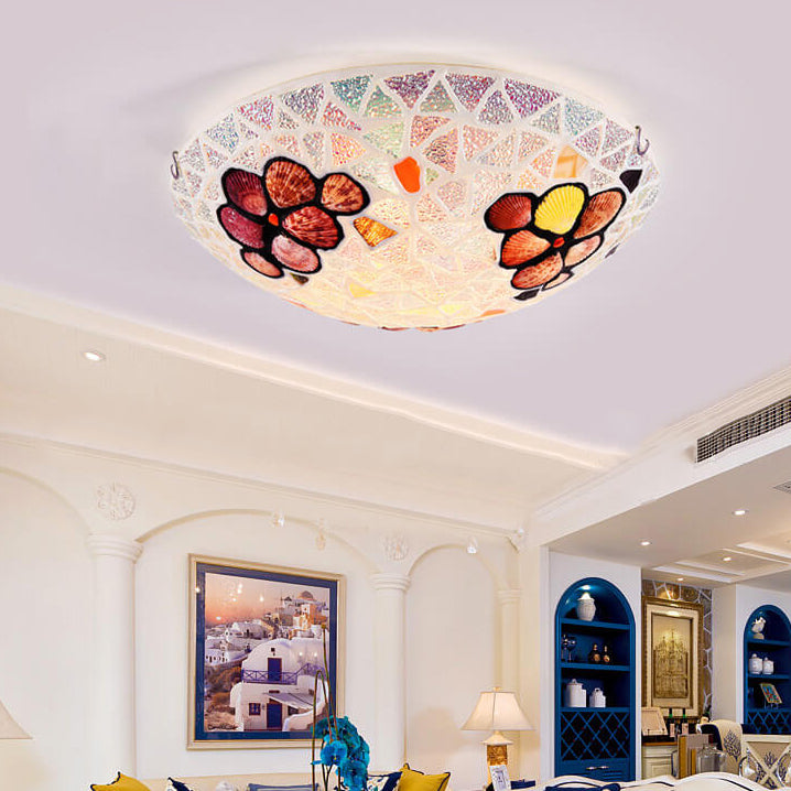 Mediterranean Pastoral Creative Shell Design 2/3/4-Light Flush Mount Ceiling Light