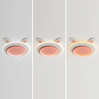 Moderne Einfachheit Kinder Eisen Acryl Kaninchen Runde LED Unterputz Deckenleuchte Für Schlafzimmer 