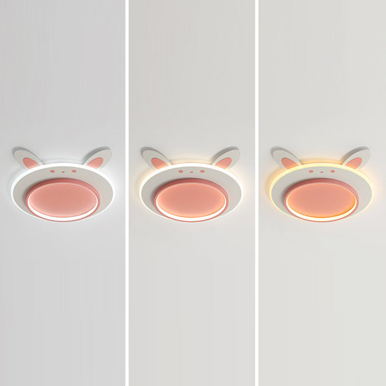 Moderne Einfachheit Kinder Eisen Acryl Kaninchen Runde LED Unterputz Deckenleuchte Für Schlafzimmer 
