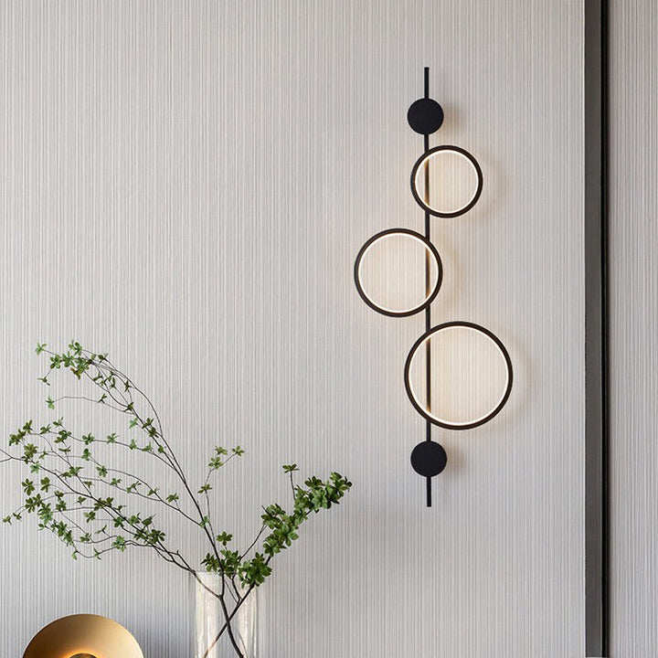 Moderne minimalistische mehrere Kreis Eisen Silikon LED Wandleuchte Lampe für Wohnzimmer 