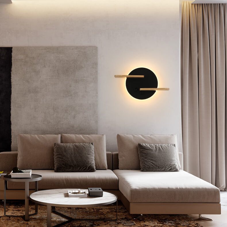 Moderne minimalistische Log-Acryl-Runde-LED-Wandleuchte für das Schlafzimmer 