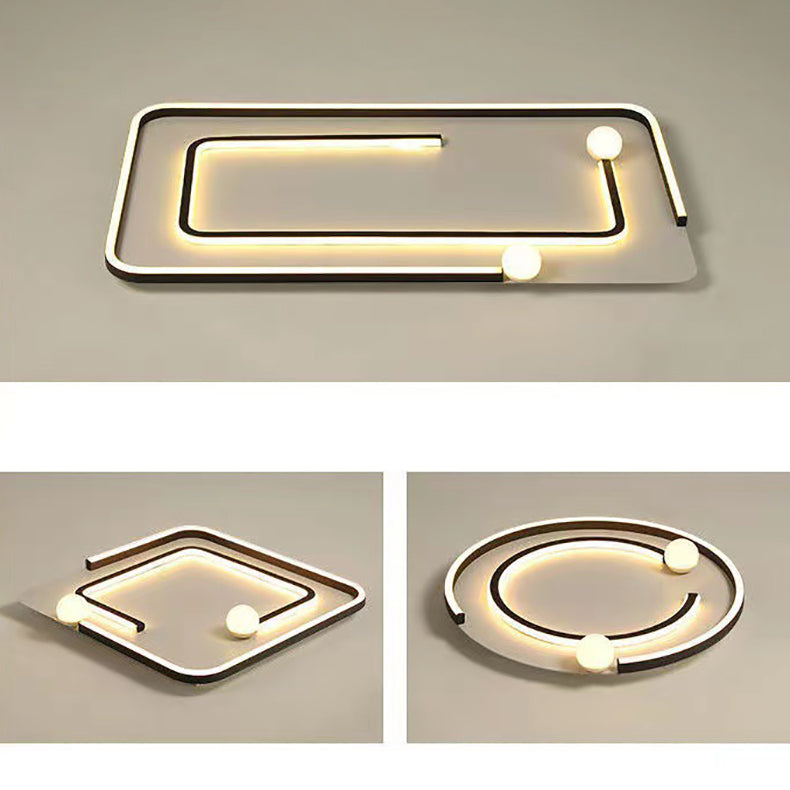 Moderne minimalistische Eisen Silica rechteckige quadratische runde LED Unterputz Deckenleuchte für Wohnzimmer 