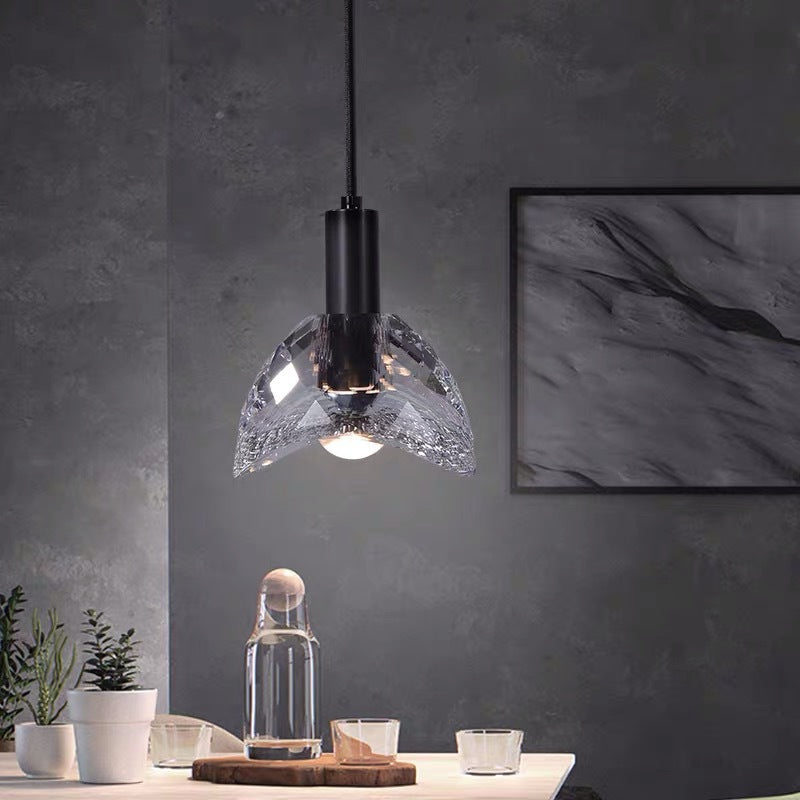 Lustre contemporain de luxe éblouissant en cristal et laiton à 1 lumière pour salon 