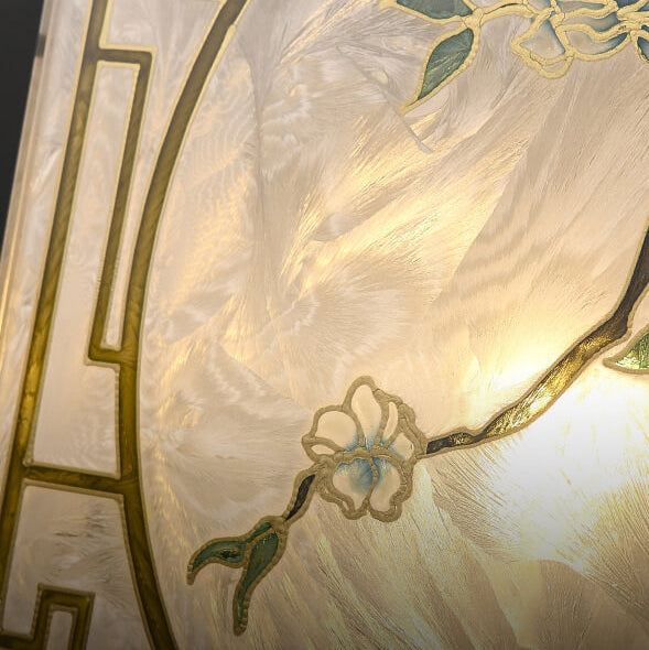 Lustre suspendu à 1 lumière en cuivre lucite émaillé quadrilatère chinois traditionnel pour salon 